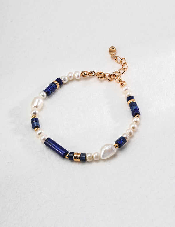 Indigo Lapis 18k Gold Baroque Pearl Bracelet