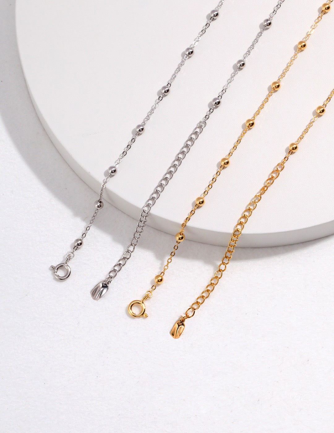 18k Gold Satellite Chain Necklace - Pearlpetual