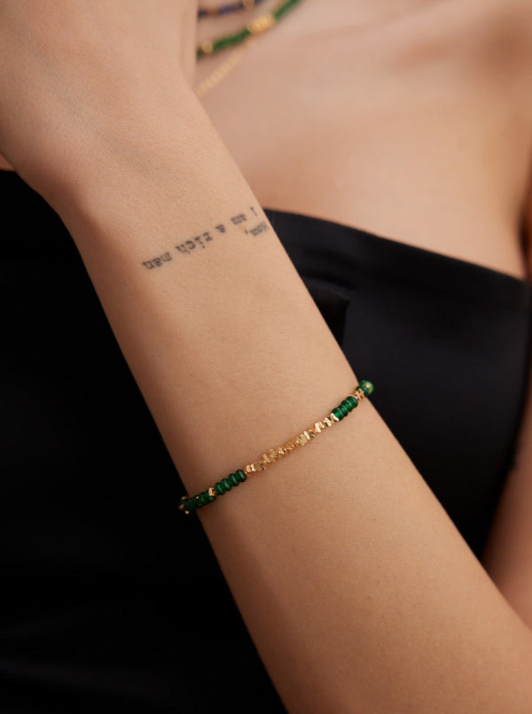 Regal Emerald 18k Gold Bracelet - Pearlpetual