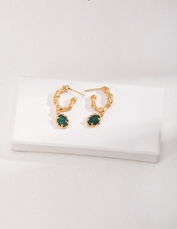 Malachite Earrings - Pearlpetual