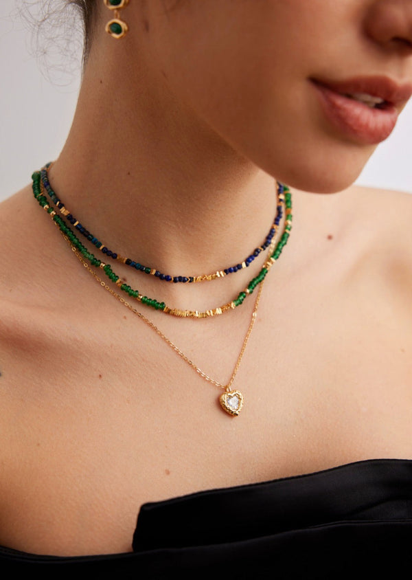 Regal Emerald 18k Gold Necklace - Pearlpetual