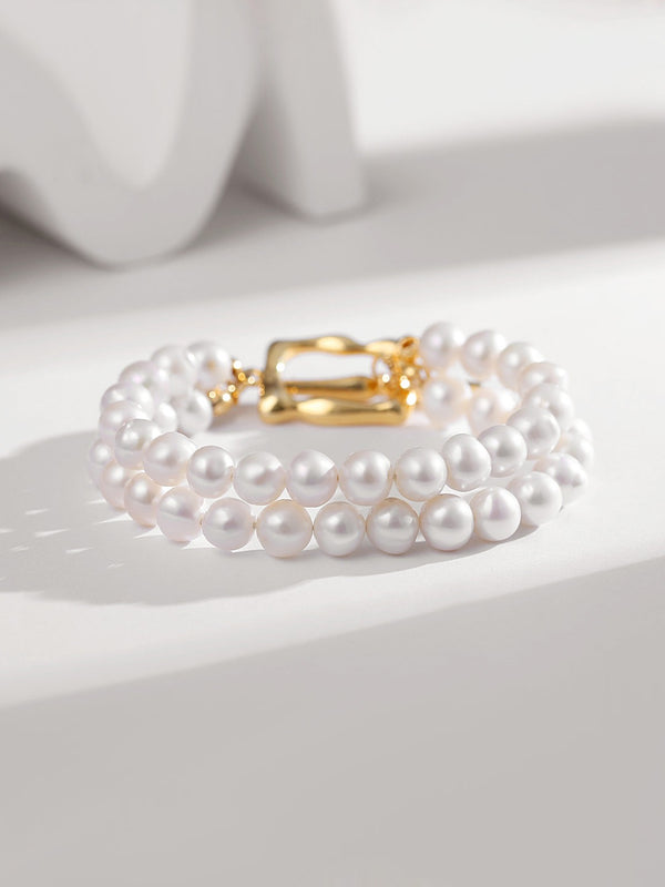 Luxe Dual Strand Pearl Bracelet