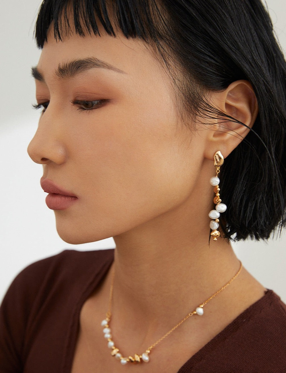 Delight 18k Gold Baroque Pearl Earrings - Pearlpetual