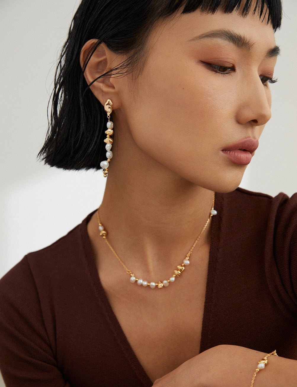 Delight 18k Gold Baroque Pearl Earrings - Pearlpetual