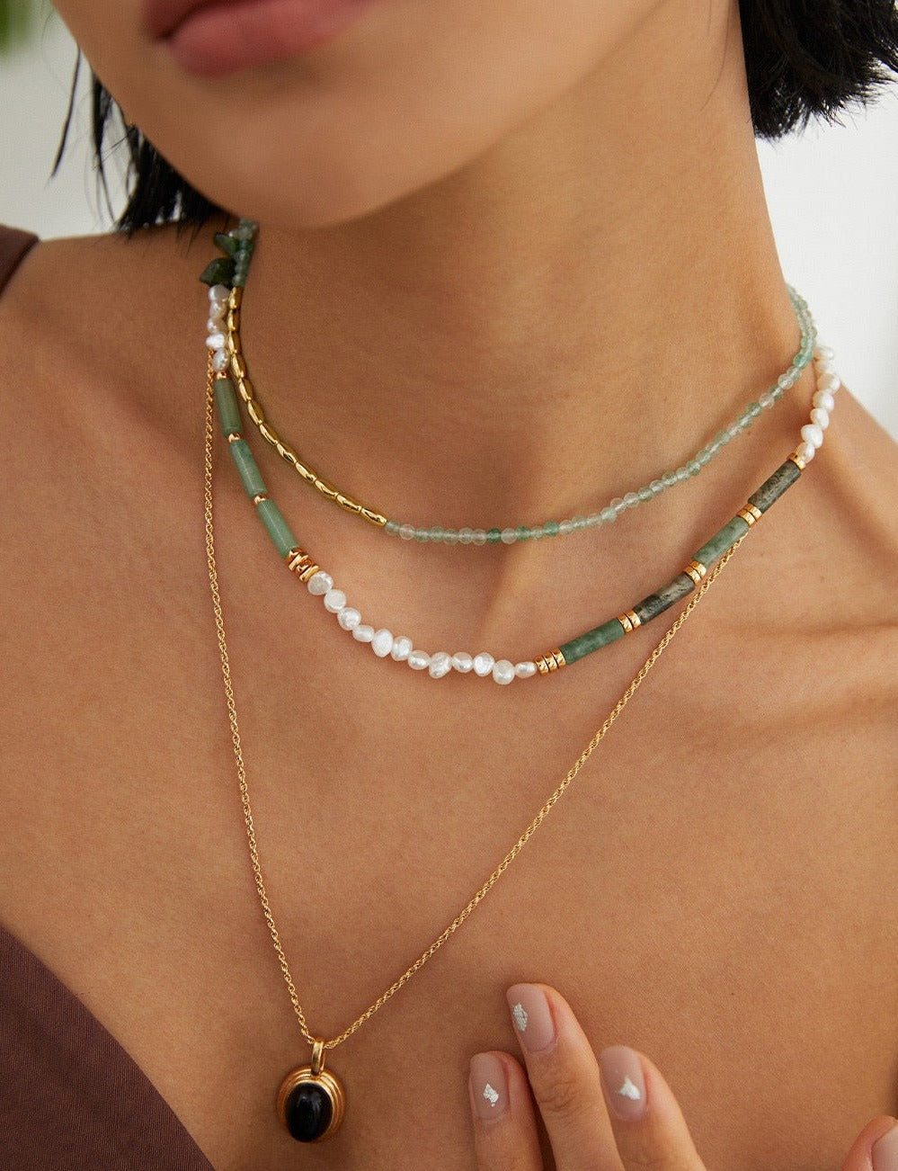 Green Crystal Necklace - Pearlpetual