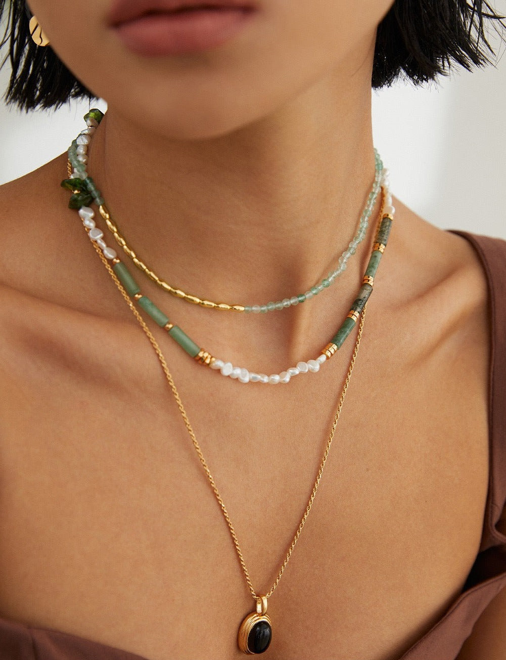 Green Crystal Necklace - Pearlpetual