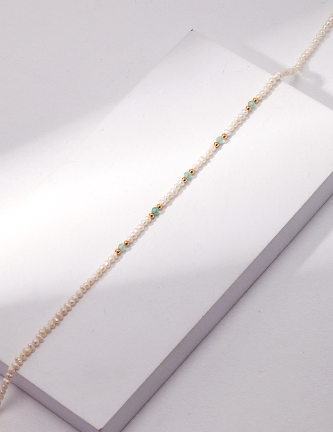 Green Crystal Pearl Necklace - Pearlpetual