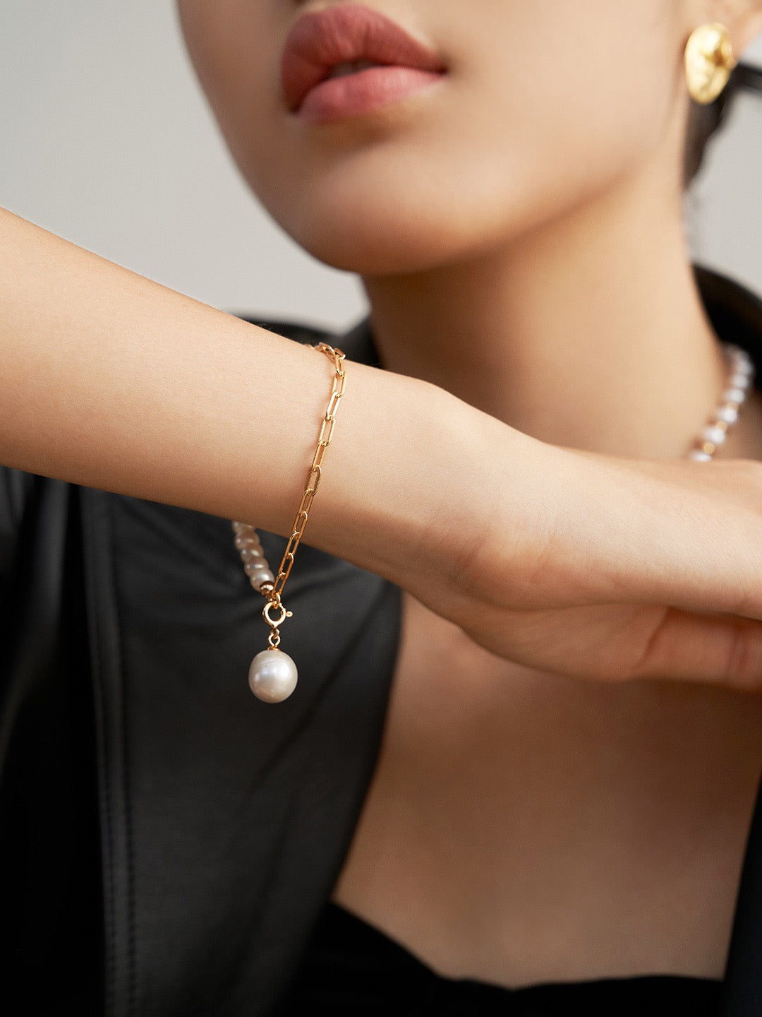 Half Chain Pearl Bracelet - Pearlpetual