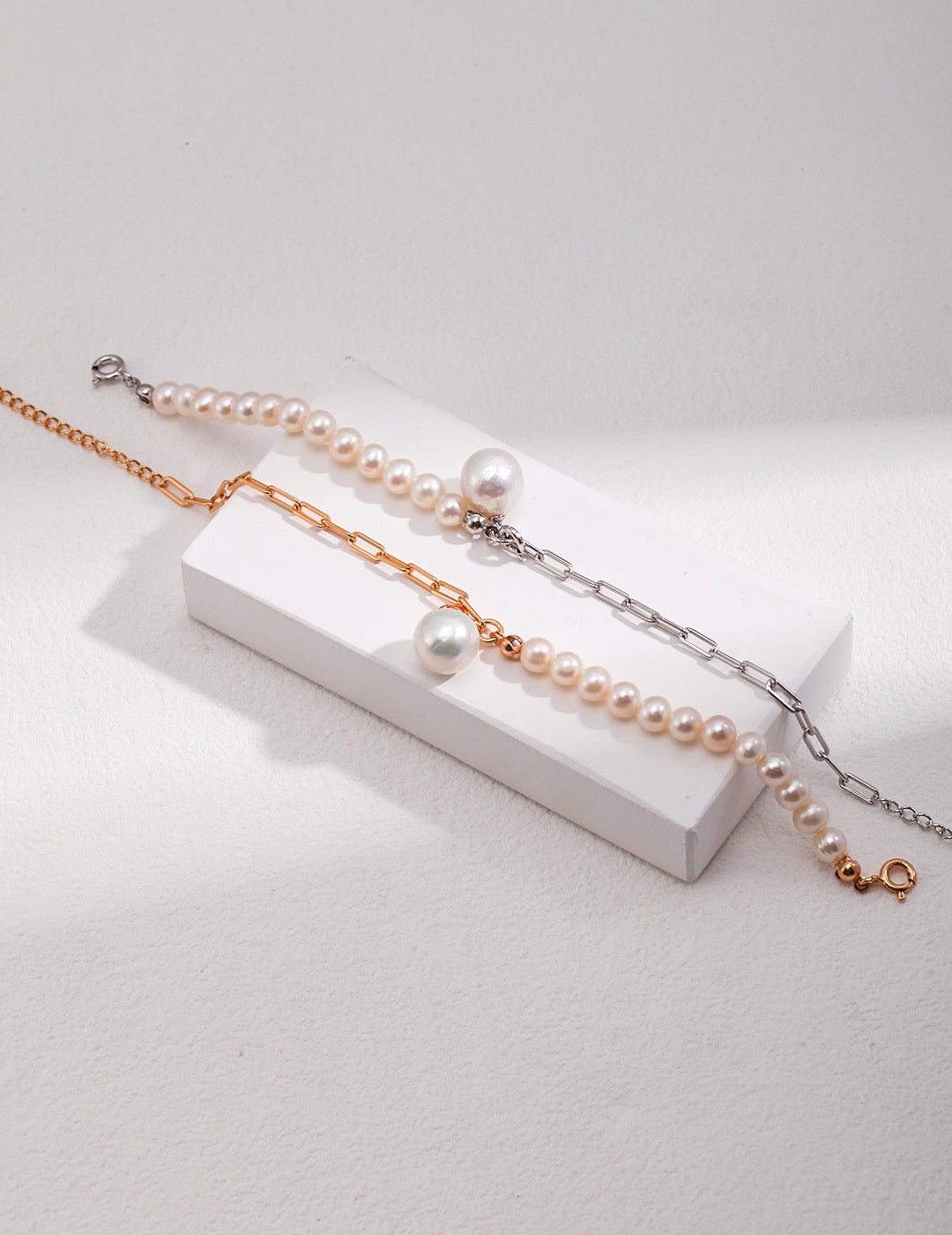 Half Chain Pearl Bracelet - Pearlpetual