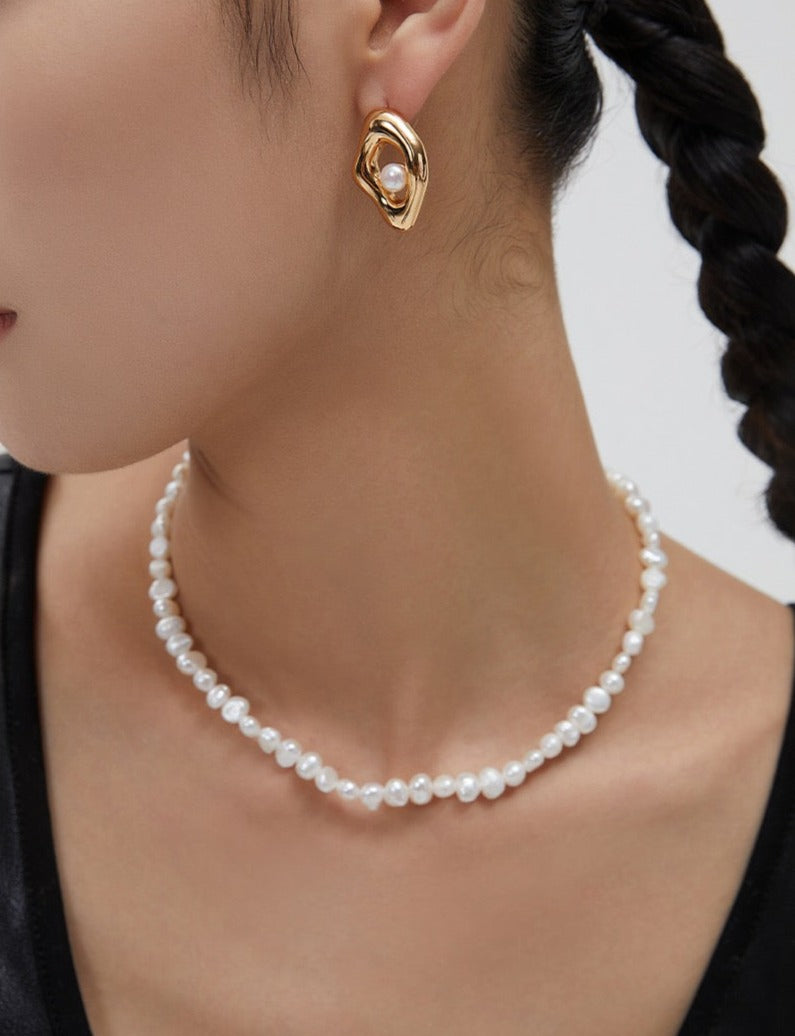 18K Gold Baroque Pearl Necklace - Pearlpetual