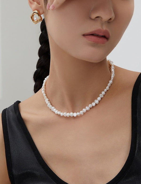 18K Gold Baroque Pearl Necklace - Pearlpetual