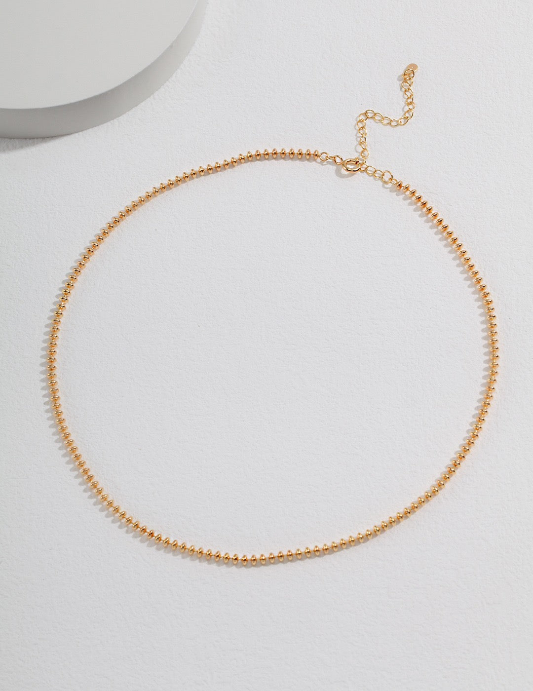 18k Gold Beaded Chain Necklace - Pearlpetual