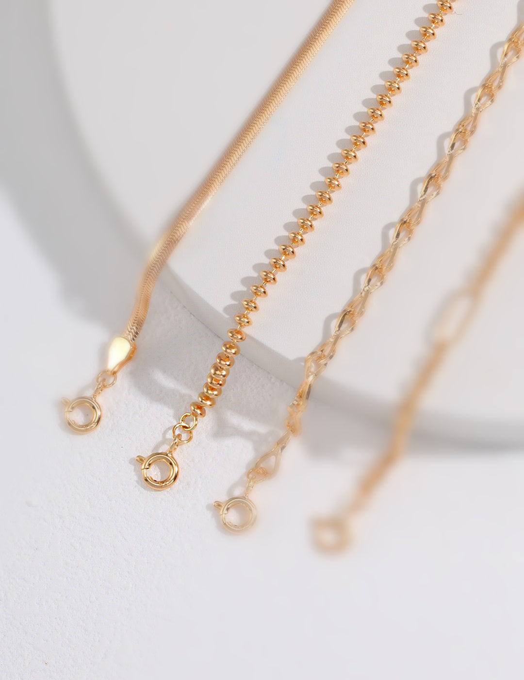 18k Gold Beaded Chain Necklace - Pearlpetual