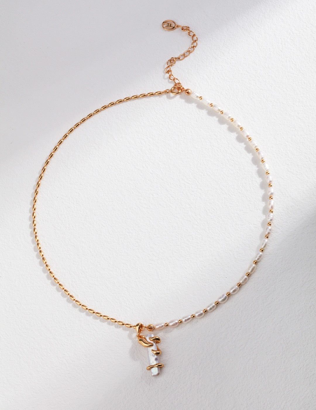 18k Gold Elongated Baroque Pearl Necklace - Pearlpetual