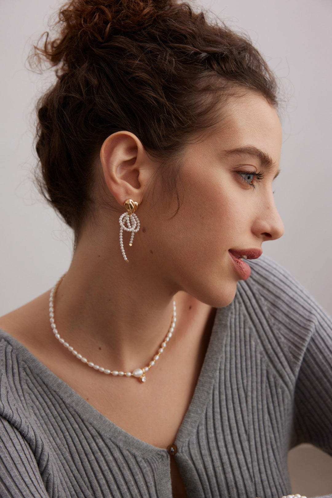 18k Gold Heart-shaped Cascade Pearl Earrings - Pearlpetual