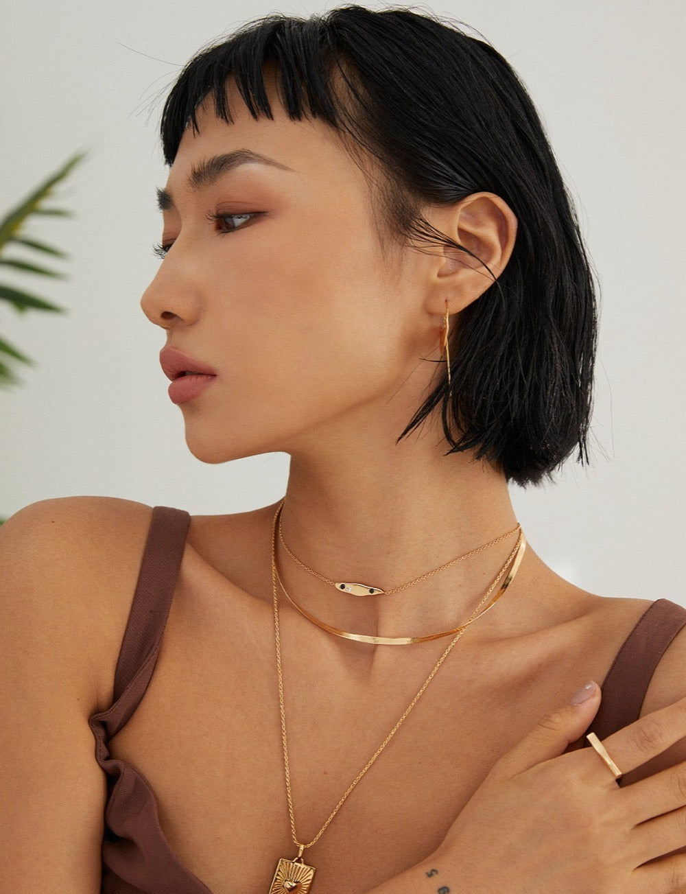 3mm 18k Gold Snake Chain Necklace - Pearlpetual