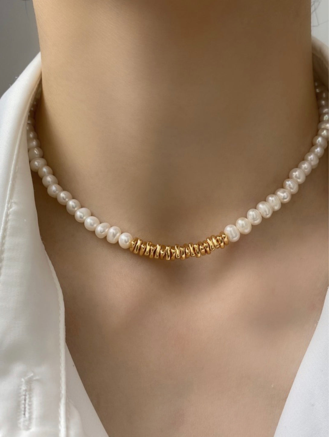 Amelia 18k Gold and Pearl Necklace - Pearlpetual