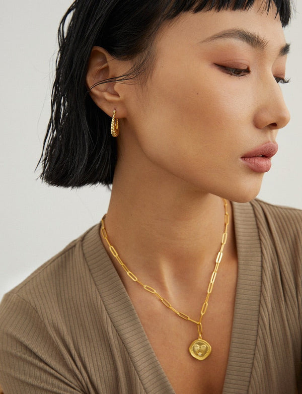 Angel's Wing 18k Gold Necklace - Pearlpetual