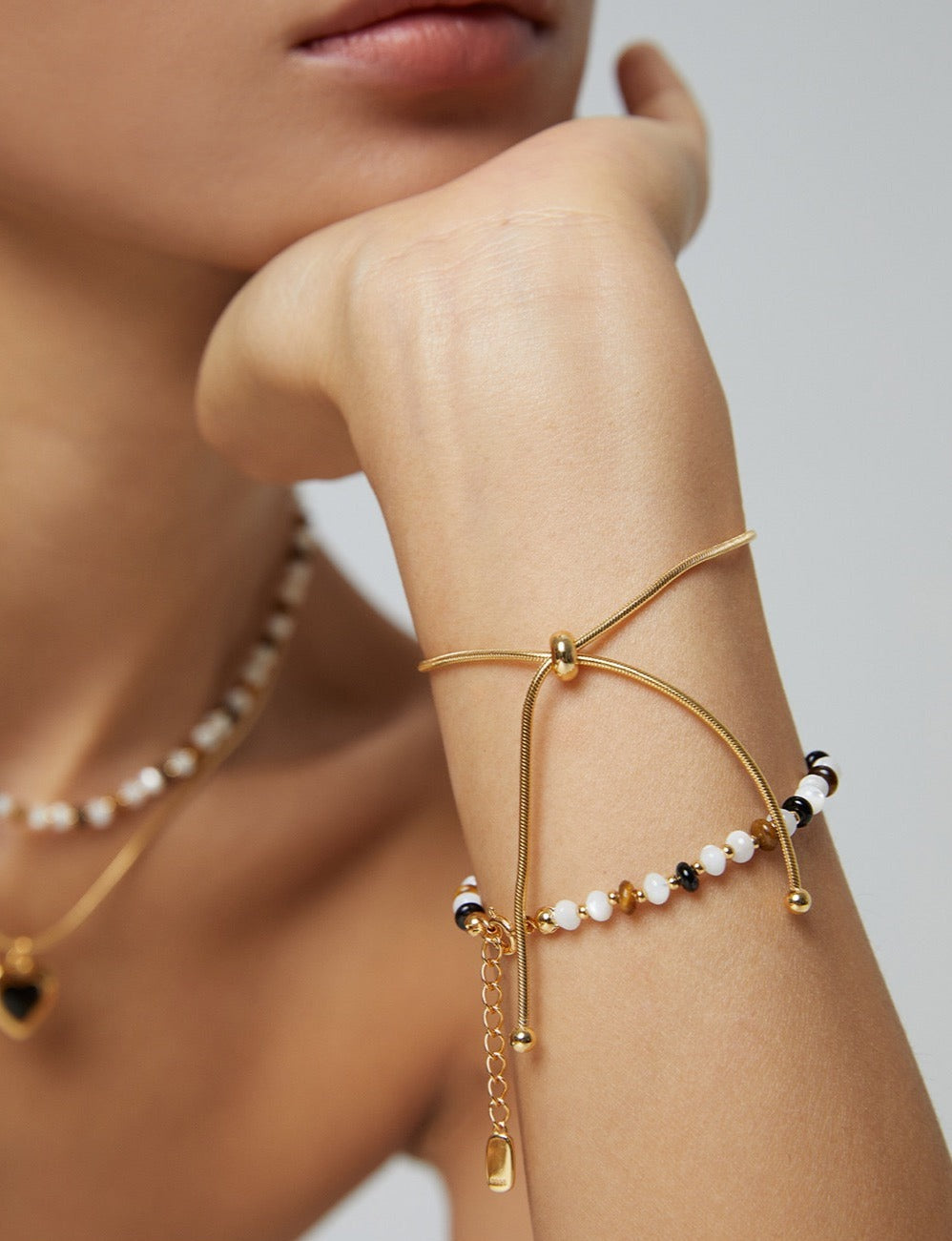 Boho Tiger's Eye 18k Gold Bracelet - Pearlpetual