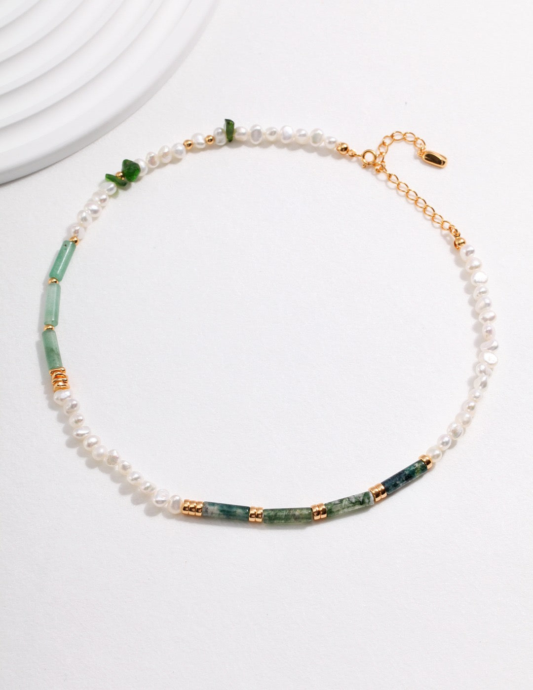 Green Symphony 18k Gold Pearl Necklace - Pearlpetual