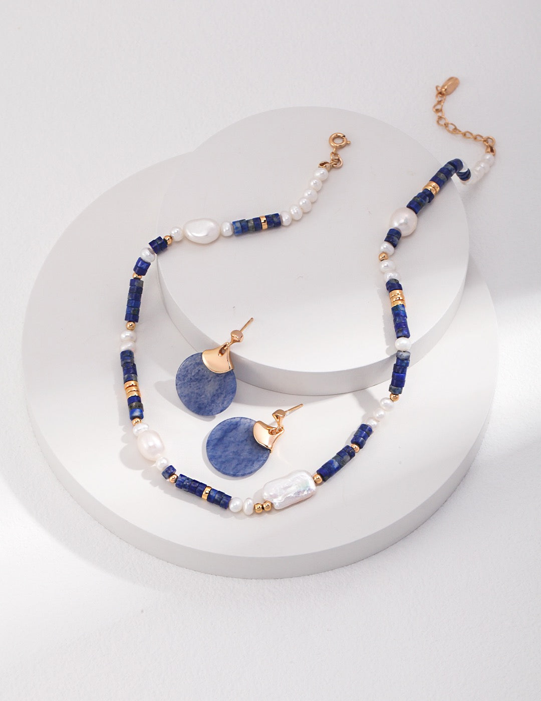 Indigo Lapis 18k Gold Baroque Pearl Necklace - Pearlpetual