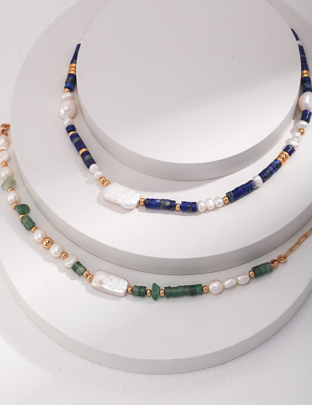 Indigo Lapis 18k Gold Baroque Pearl Necklace - Pearlpetual