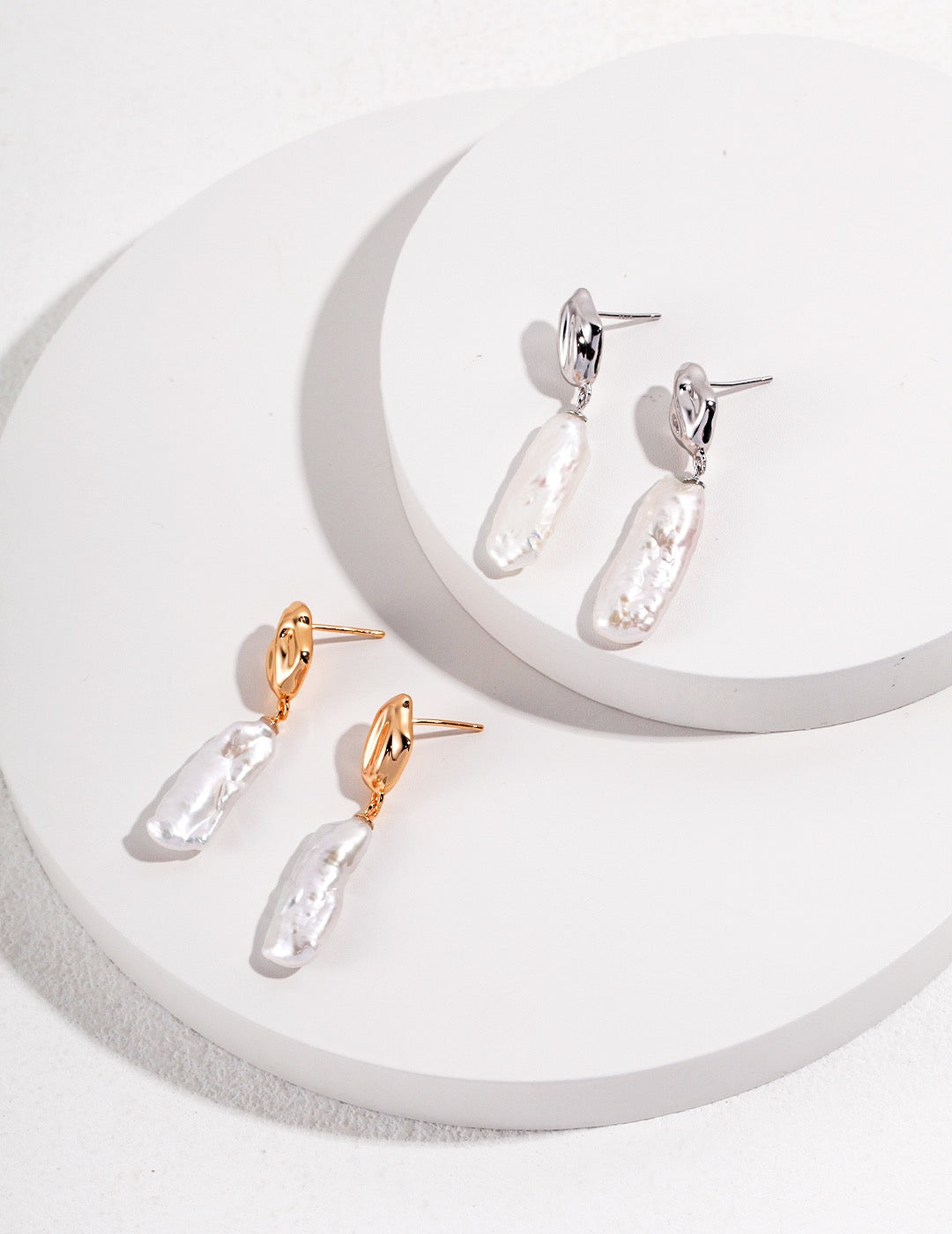 Radiance 18k Gold Baroque Pearl Earrings - Pearlpetual